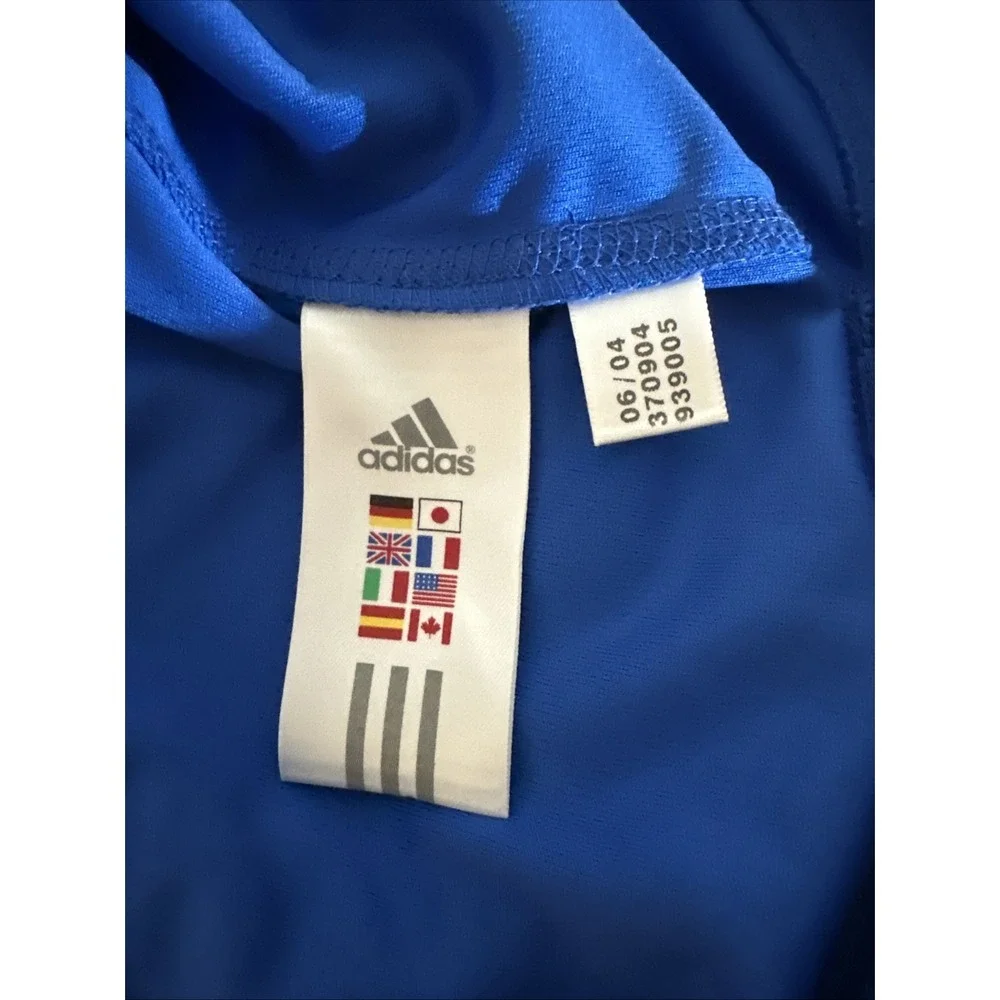 Adidas Men's Large Long Sleeve Blue Athletic‎ Shirt 1/4 Zip Front
